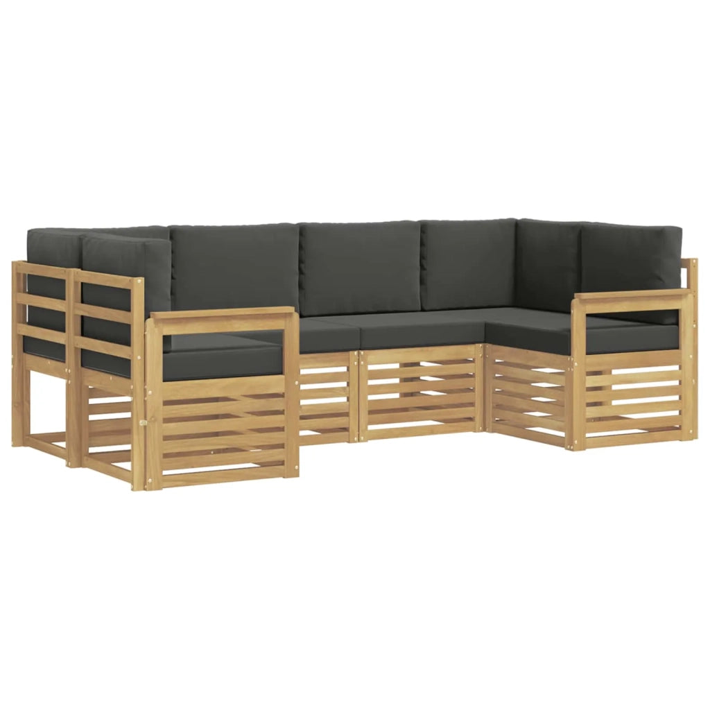 Set di divani da esterno 5 pcs Bianco e Antracite