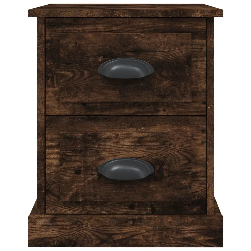 Comodini 2 pz Rovere Fumo 39x39x47,5 cm in Legno Multistrato 816155