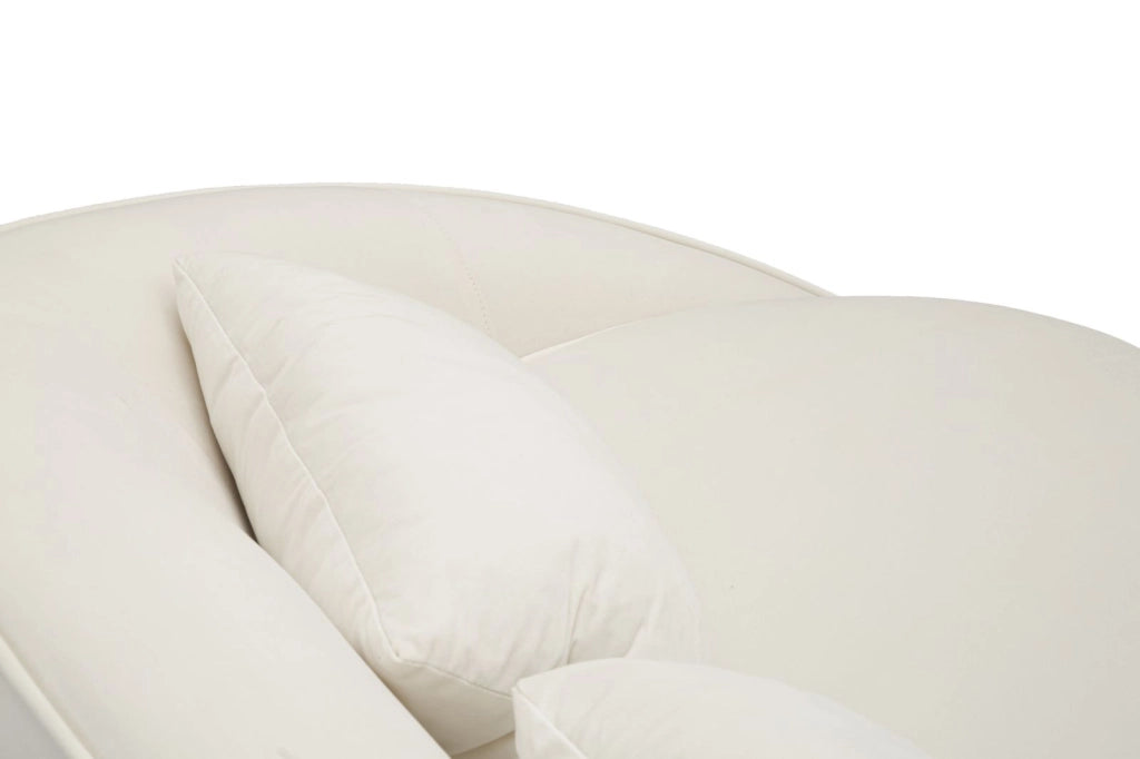 Divano 3 Posti Oslo con Cuscini Crema 185x84x68 cm in Eucalipto e Spugna e Poliestere e Metallo