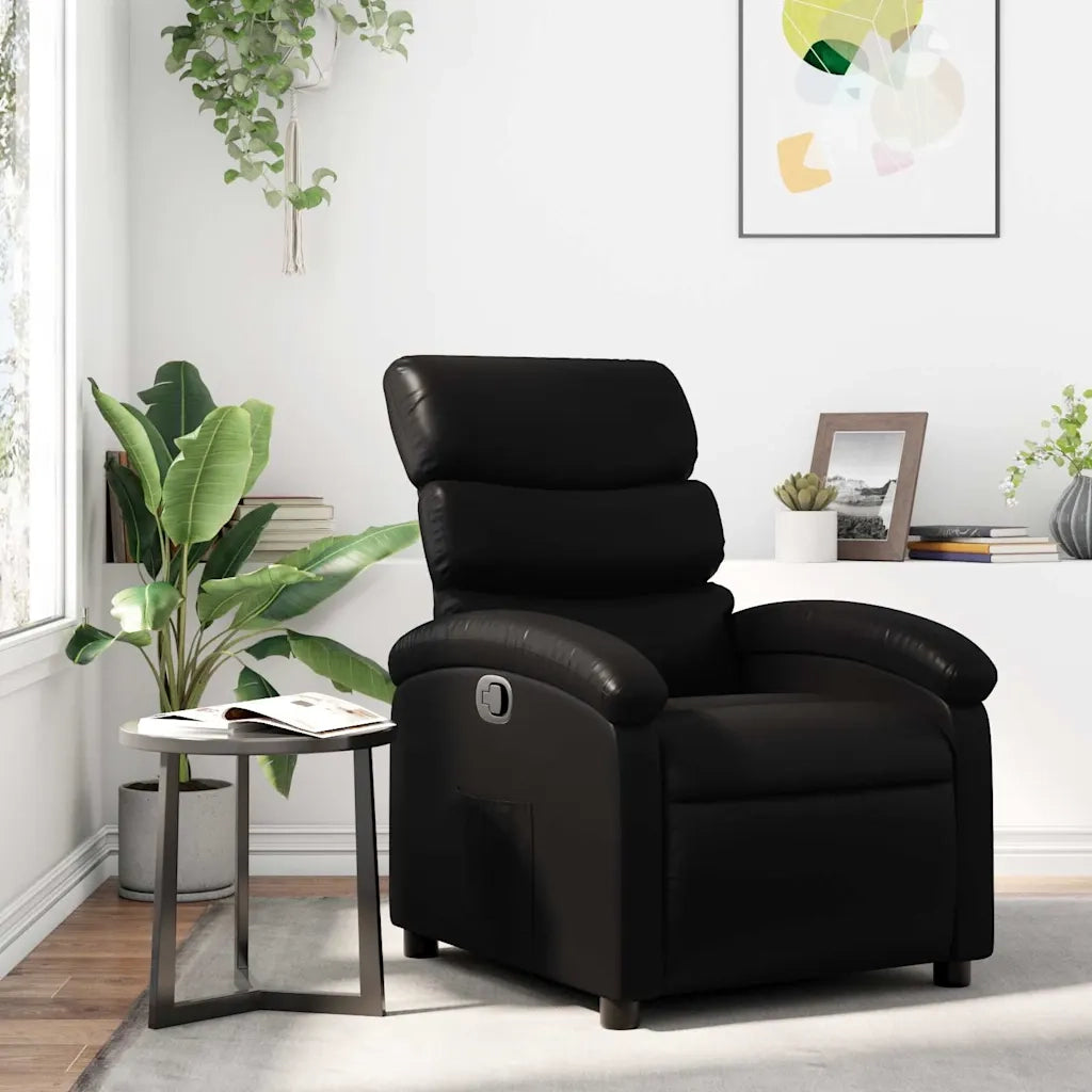 Divano Sedia-Poltrona reclinabile in Similpelle Nera 559911