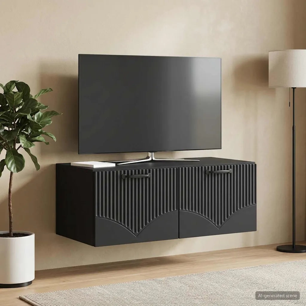 Mobile Porta TV da Muro Nero 78,5 x 41 x 30 cm 899026