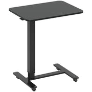 Scrivania regolabile in altezza con 4 ruote, a forma di C, 65 cm x 48 cm x 70-110 cm, nera.