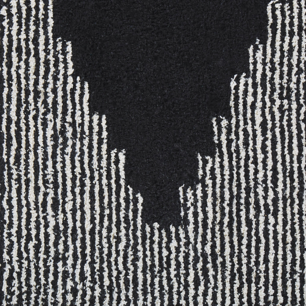 Tappeto pelo corto bianco e Nero in cotone modello geometrico pelo corto 160 x 230 cm