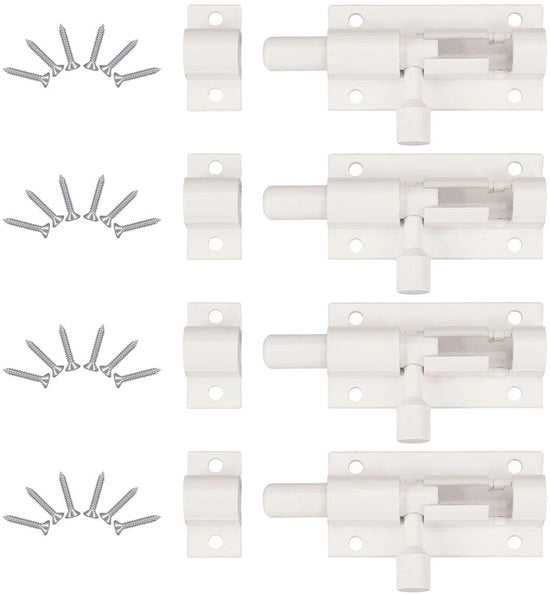 Blocco Porta - Slitta Scorrevole - 4 Pezzi - 63 x 25 mm - Inox - Sostenibile - Antisfondamento