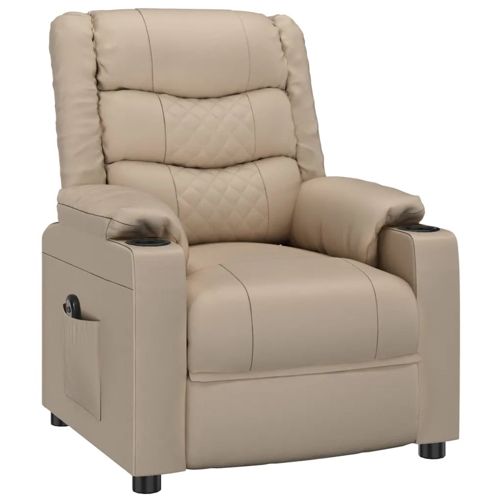 Poltrona Reclinabile Elettrica Cappuccino in Similpelle