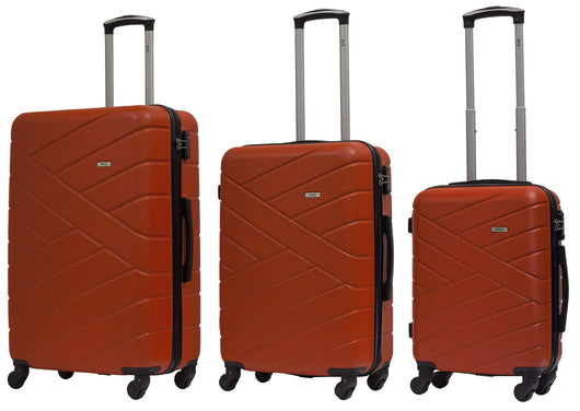 Set 3 Valigie Trolley Rigide in ABS 4 Ruote TSA Ravizzoni Giove Rosso