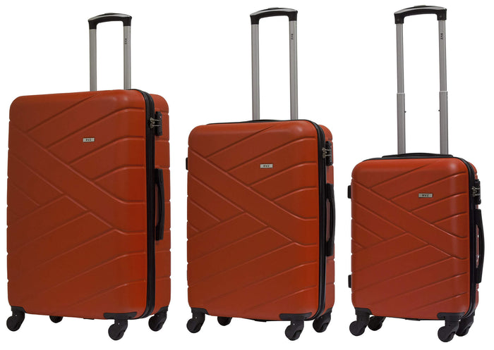 Set 3 Valigie Trolley Rigide in ABS 4 Ruote TSA Ravizzoni Giove Rosso