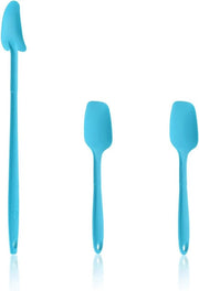 Set di silicone per cucina, spatola flessibile, set di 3 pezzi | con nucleo in acciaio inossidabile | in scatola colorata (turquesa)