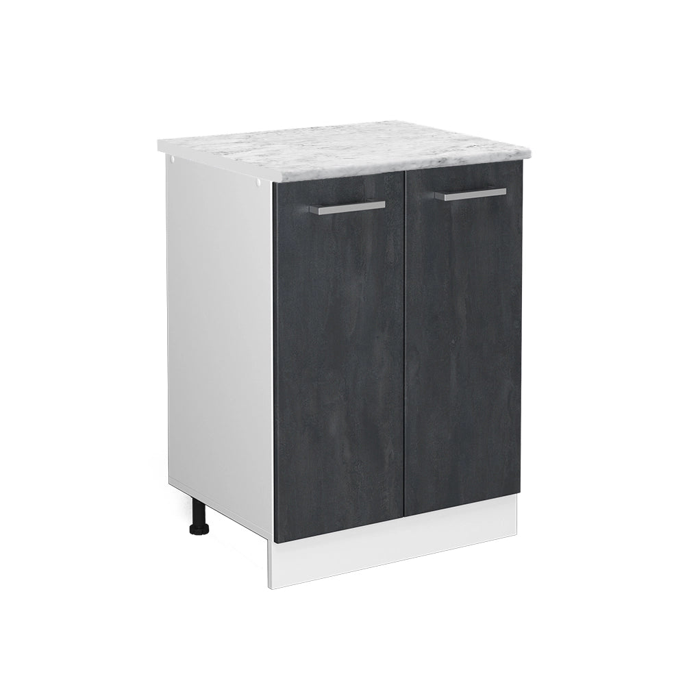 Mobiletto base cucina R-Line Calce nera/Bianco 60 cm PL Marmo Vicco