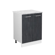 Mobiletto base cucina R-Line Calce nera/Bianco 60 cm PL Marmo Vicco