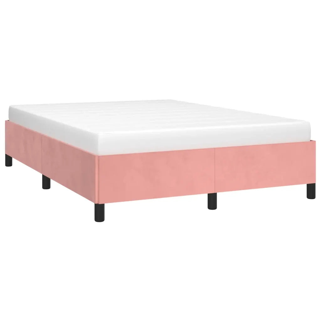 Letto matrimoniale | Letto per adulti | Giroletto Rosa 140x190 cm in Velluto