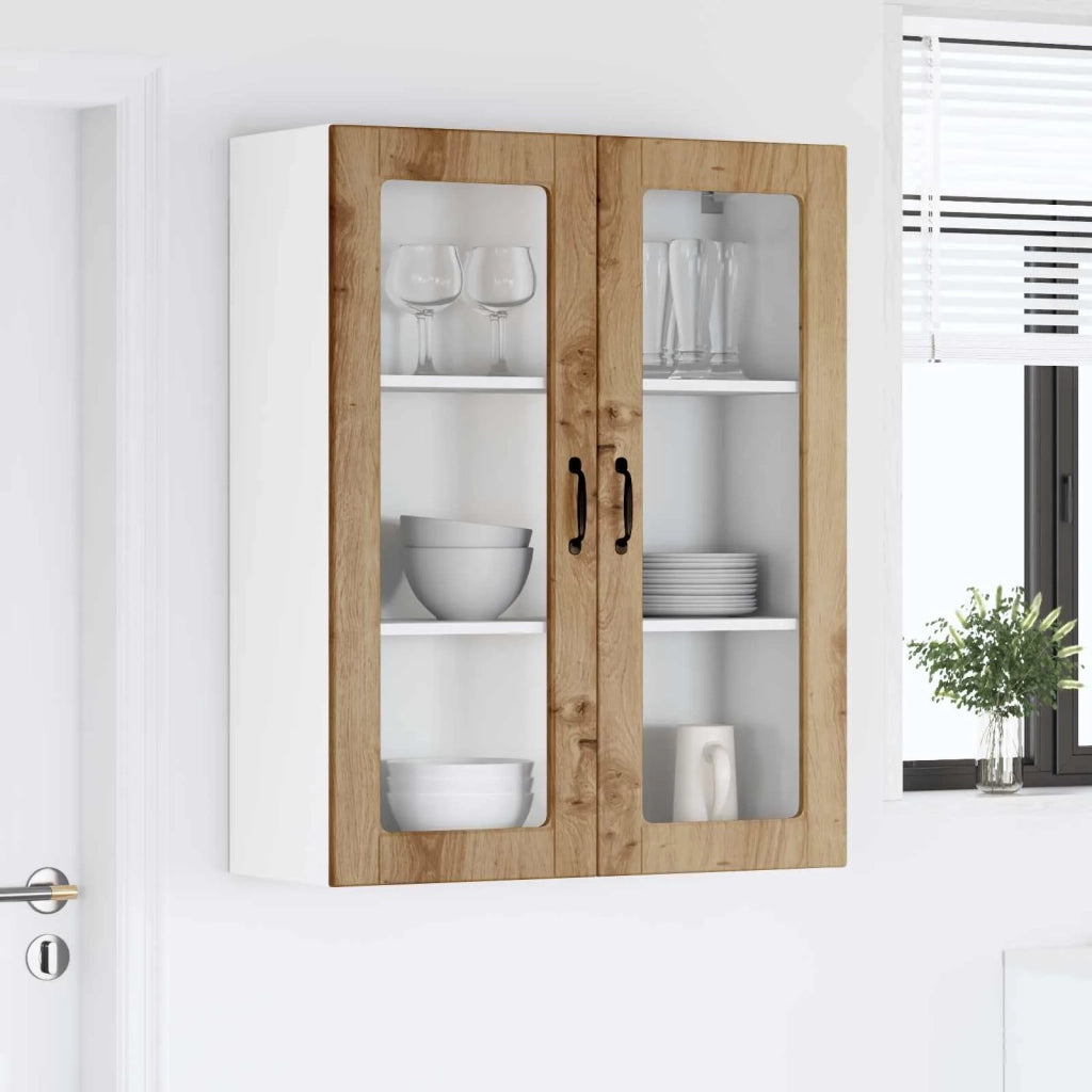 Pensile da cucina | Mobile in vetro da parete LUCCA Rovere Artigianale
