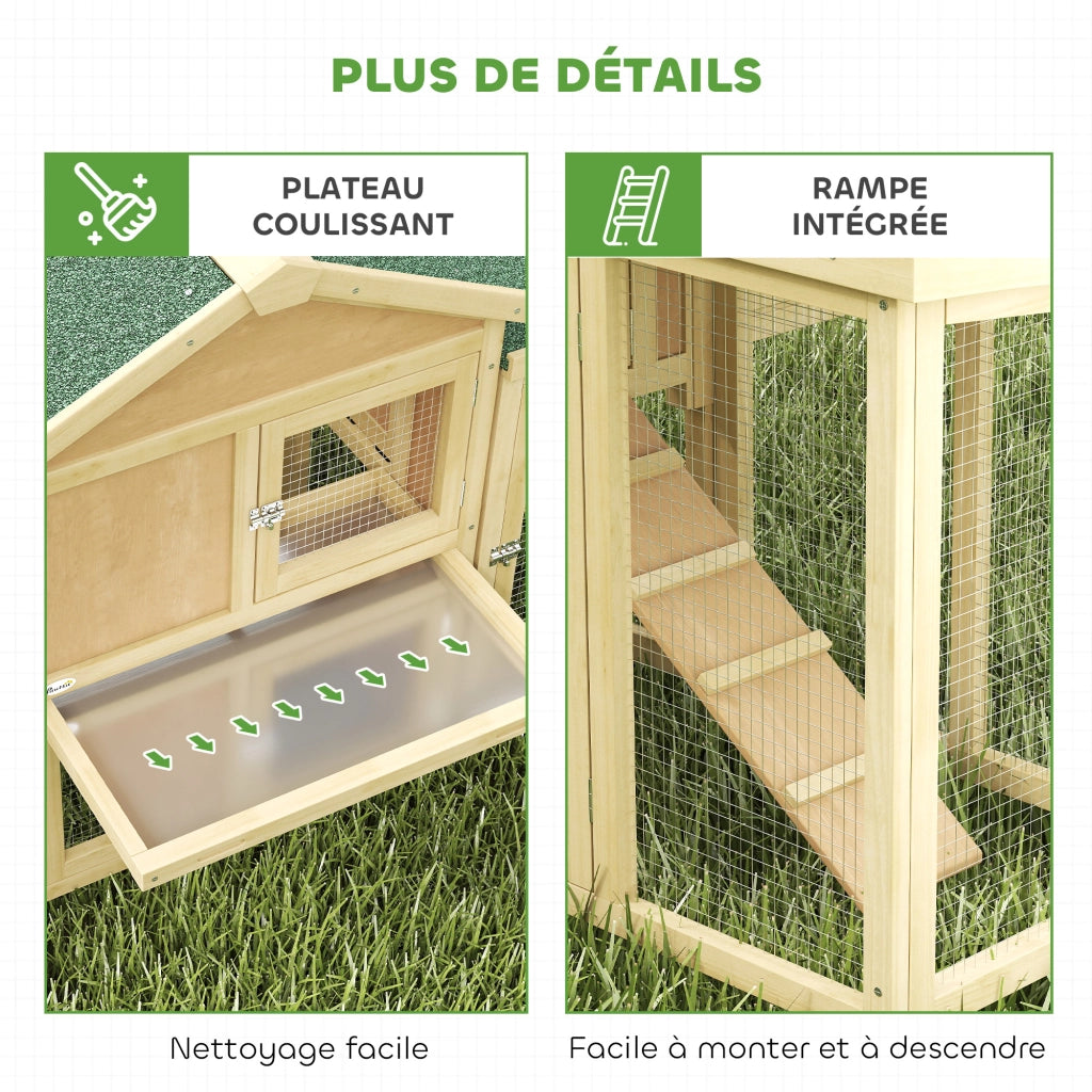 Pollaio Chalet Multifunzionale ¨C Xylo ¨C Legno Massello Naturale 204x85x93cm