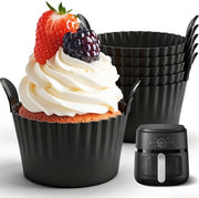 Set di Muffin di Silicone a 6 pezzi - Antiscivellamento - Per Uova/Cupcake - Resistente a Forno/Microonde - Reutilizzabile - Pulizia Facile - Forma per Cupcake