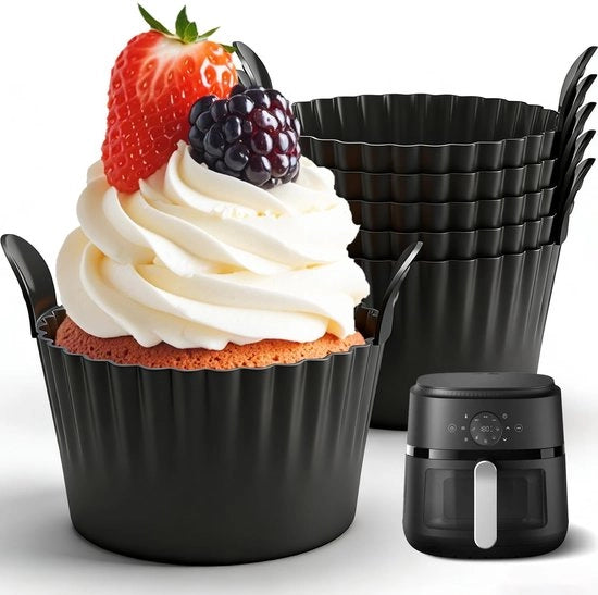 Set di Muffin di Silicone a 6 pezzi - Antiscivellamento - Per Uova/Cupcake - Resistente a Forno/Microonde - Reutilizzabile - Pulizia Facile - Forma per Cupcake