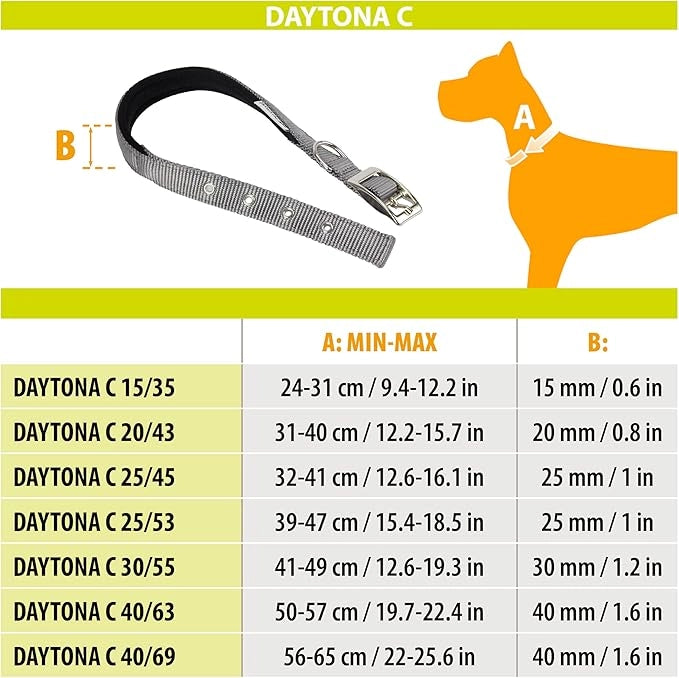COLLARE PER CANI 'DAYTONA C' mm 20x 35÷43 cm - Col. Nero - FERPLAST