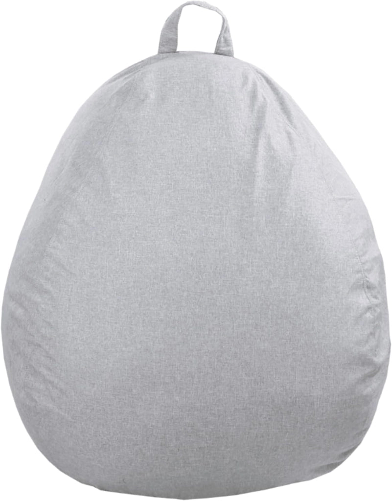 Pouf Poltrona Sacco con Imbottitura in Schiuma - Morbido e Confortevole - Fodera Lavabile - Pratico e Facile da Trasportare - Pouf Sacco per Tutta la Famiglia (120x100 cm, Grigio Chiaro)