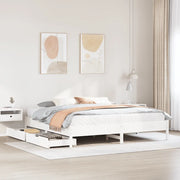 Letto senza Materasso Bianco 180x200 cm Legno Massello di Pino
