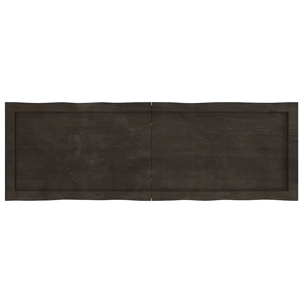 Piano Tavolo Marrone Scuro 120x40x(2-4)cm Rovere Non Trattato 364022