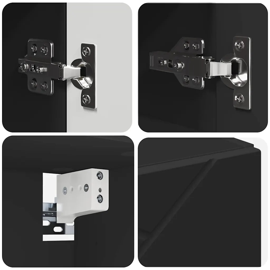 Mobiletto per specchio Nero 59 x 17 x 55 cm Legno multistrato