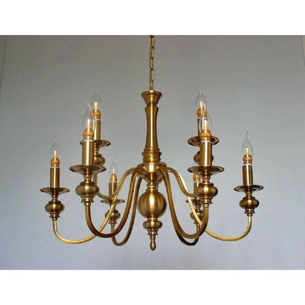 Trade Shop - Lampadario Da Soffitto Design Classico 8 Bracci Effetto Ottone Vintage 6097 A32 -