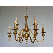 Trade Shop - Lampadario Da Soffitto Design Classico 8 Bracci Effetto Ottone Vintage 6097 A32 -
