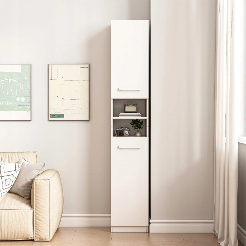 Armadio bianco moderno a colonna scaffale alto loft 2 ante 180 cm