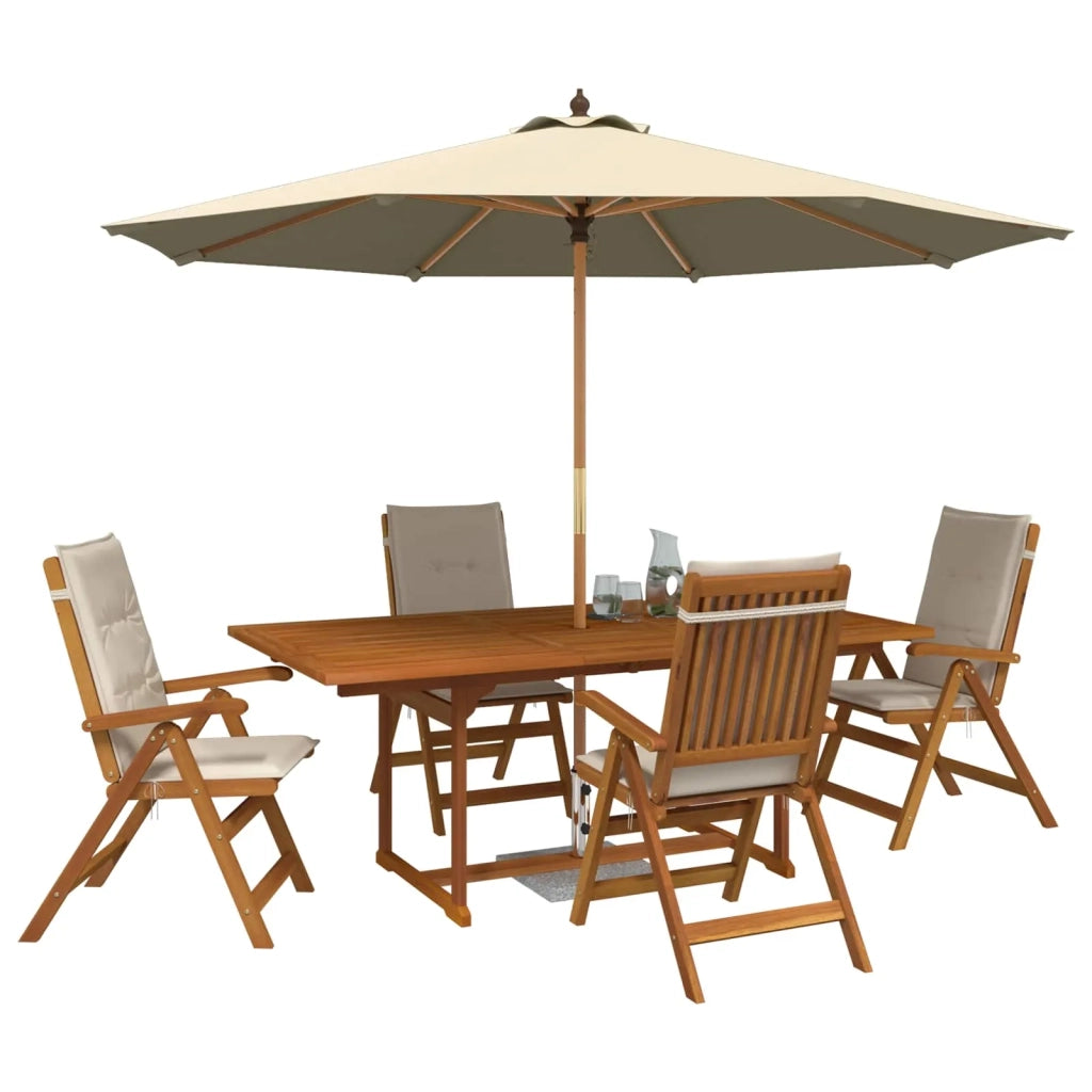 Set da pranzo da giardino 5 pezzi Naturale 3434518
