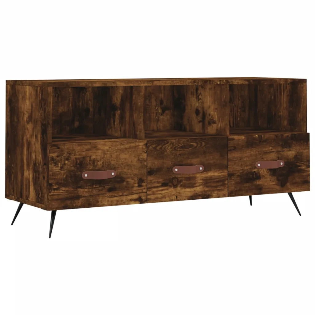 Mobile Porta TV Rovere Fumo 102x36x50 cm in Legno Multistrato 829009