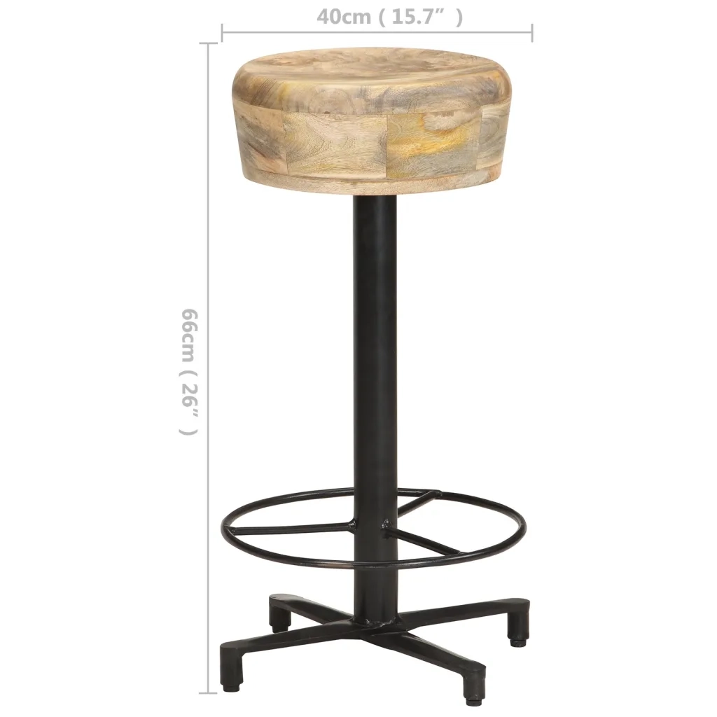 Sgabelli da Bar 2 pz 66 cm in Legno Massello di Mango cod mxl 64484