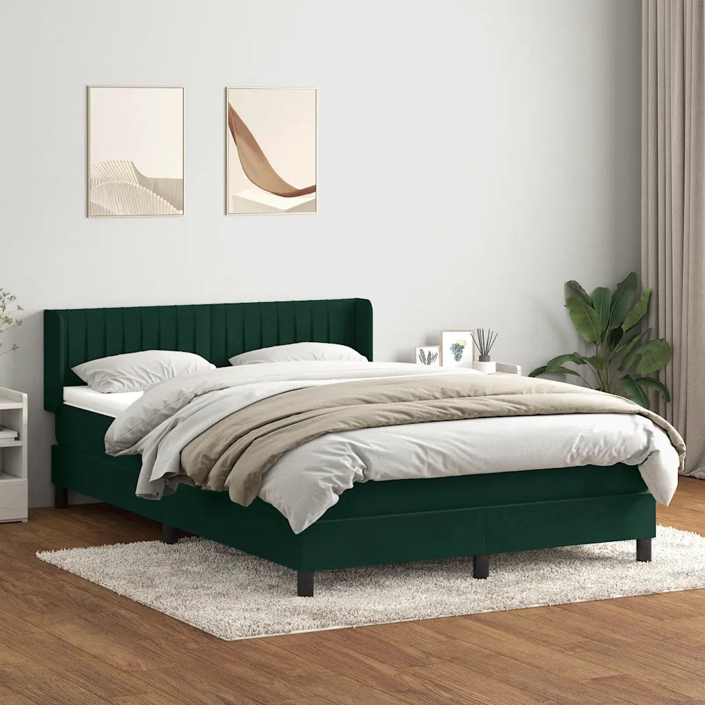 Giroletto a Molle con Materasso Verde Scuro 160x220 cm Velluto 3318330