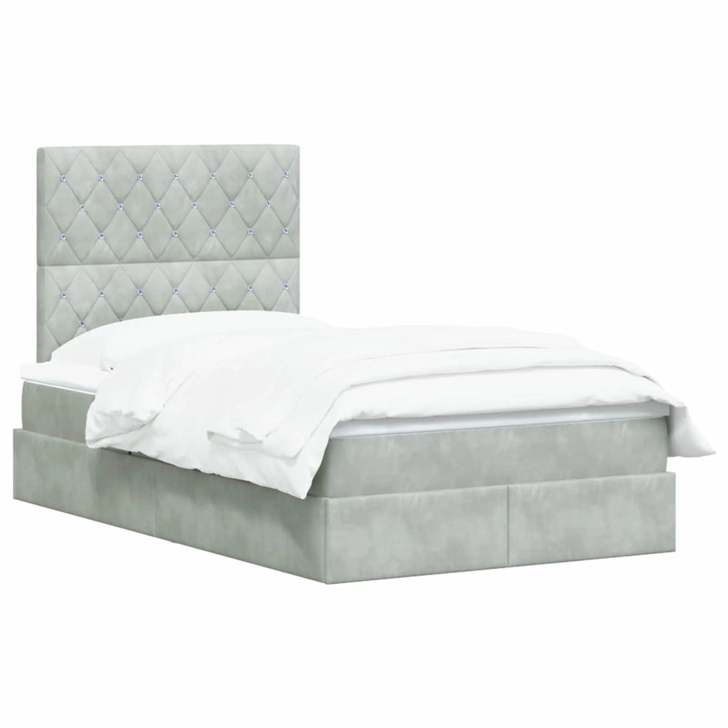 Letto con contenitore e materasso Grigio Chiaro 120 x 200 cm 3459621