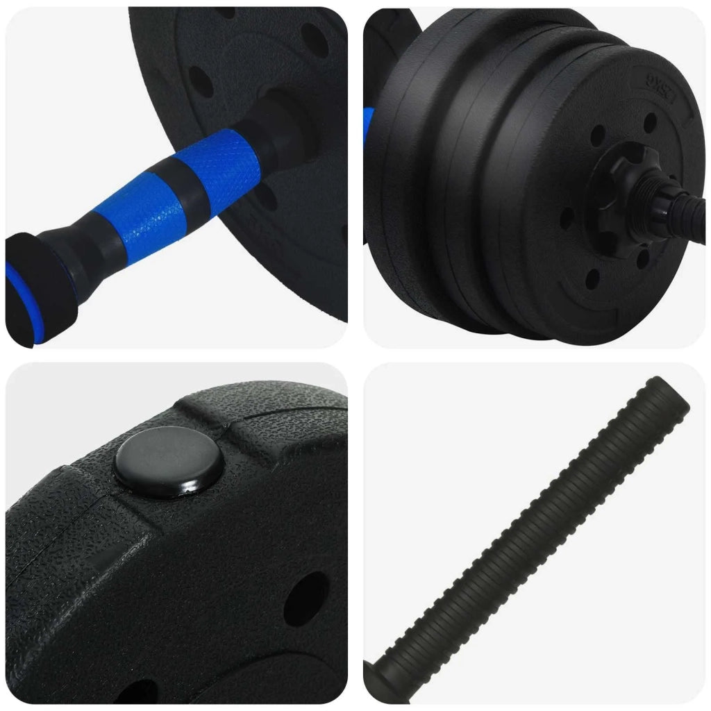 Set di Manubri 2-in-1 30kg Nero e Blu Cemento e sabbia di ferro CFW9971804