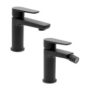 Set miscelatori lavabo e bidet nero opaco con piletta inclusa  Erika