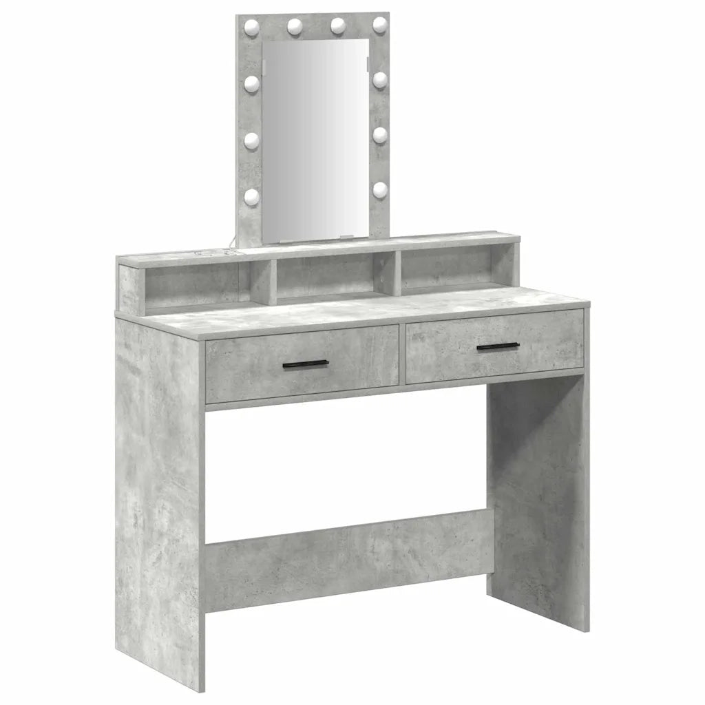 Toeletta | Tavolo da Trucco Grigio 100 x 41 x 140 cm Legno multistrato