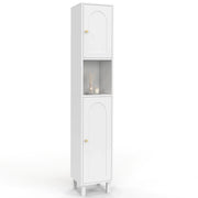 IDMarket - Armadio a colonna da bagno ARSENE con 2 ante e 1 nicchia, in legno bianco