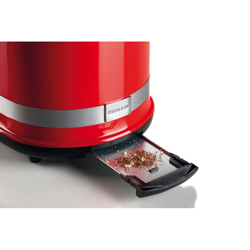 Tostapane con Pinze per 2 fette - Espulsione Automatica - 6 Gradi di Doratura - 800 Watt - Rosso