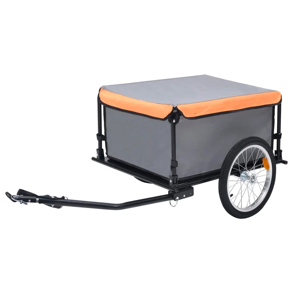 Rimorchio per bicicletta grigio e arancione 65 kg 02_0021140