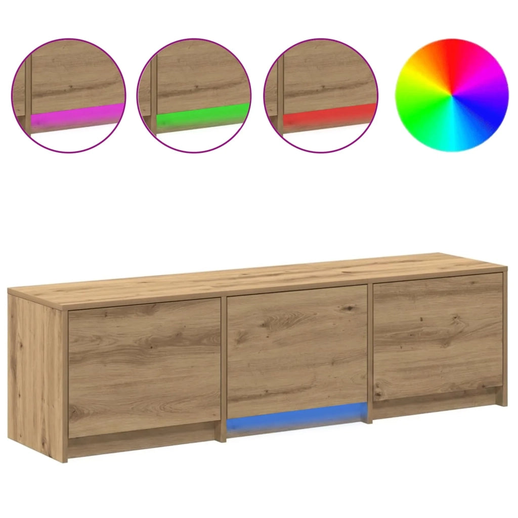 Mobile TV con LED Rovere Artigianale 140 x 34 x 40 cm 3418708