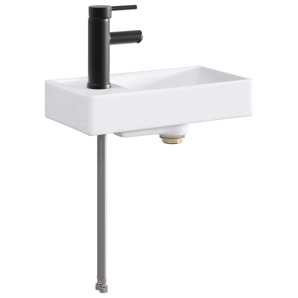 Lavabo da bagno Nero Opaco 40,5 x 22,5 x 11,5 cm Metallo 890227