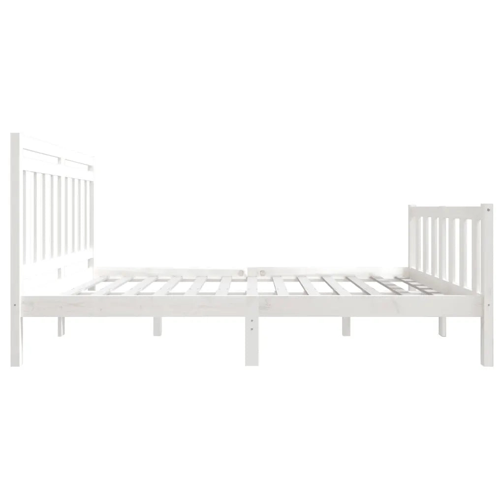 Giroletto-Struttura Letto Bianco in Legno Massello 140x200 cm 408762