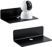 Pannelli da parete senza fori - 2 pezzi - Nero - Acrilico - 22,8 × 8,8 × 6 cm - Fessure per gestione cavi - Progettati per risparmiare spazio - Pannelli da parete ripiegabili