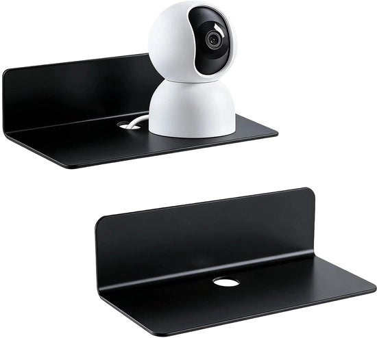 Pannelli da parete senza fori - 2 pezzi - Nero - Acrilico - 22,8 × 8,8 × 6 cm - Fessure per gestione cavi - Progettati per risparmiare spazio - Pannelli da parete ripiegabili