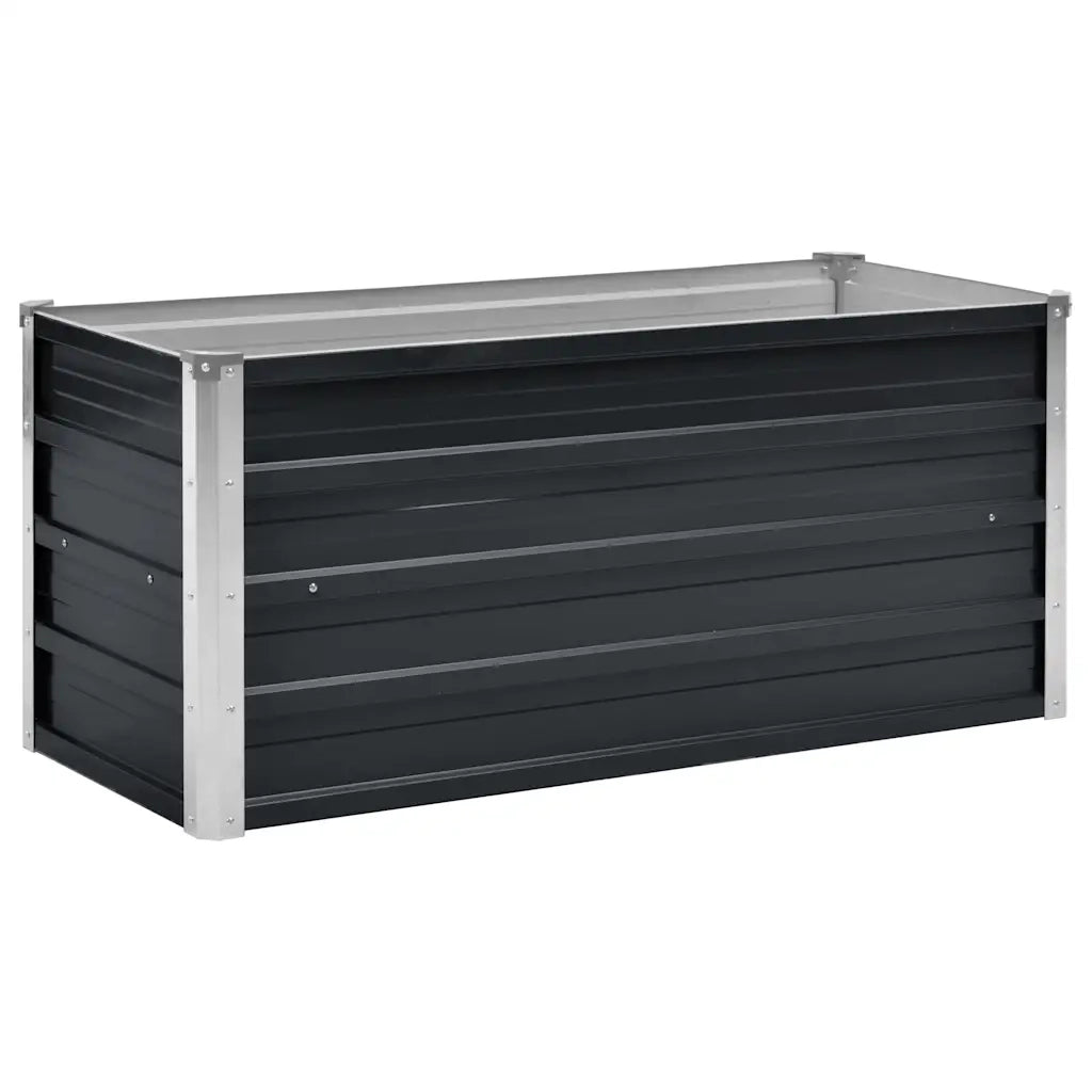 Fioriera per Giardino Antracite 100x40x45 cm in Acciaio Zincato 45733