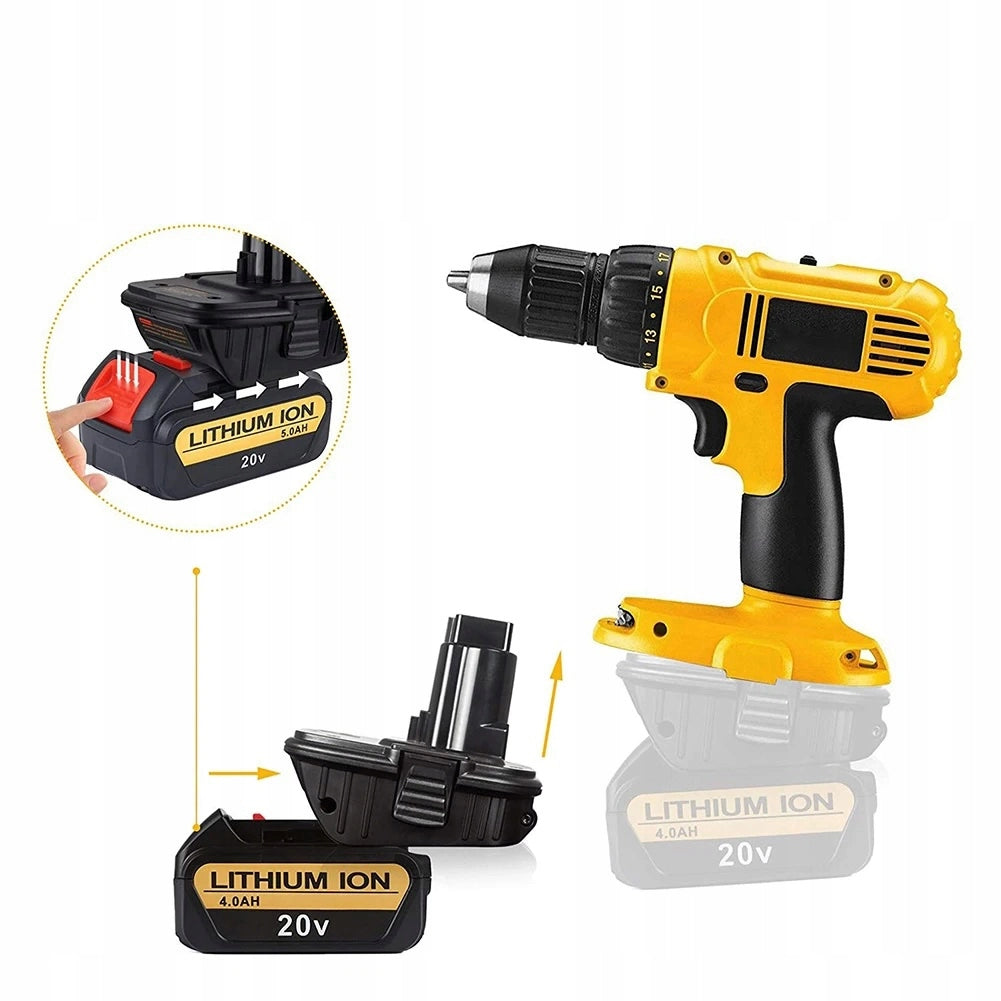Adattatore per Batterie Dewalt e Milwaukee 18V DM18D – Compatibile con Utensili Dewalt 18V | Facile Montaggio