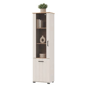 Mobile Espositore Entrac, Vetrina 4 Ripiani, 50x36x191h cm Bianco Crema