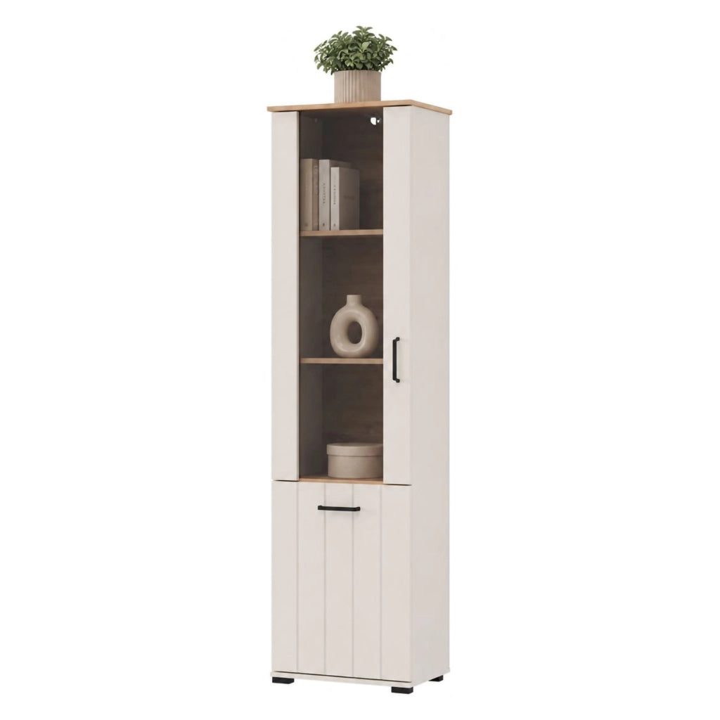 Mobile Espositore Entrac, Vetrina 4 Ripiani, 50x36x191h cm Bianco Crema