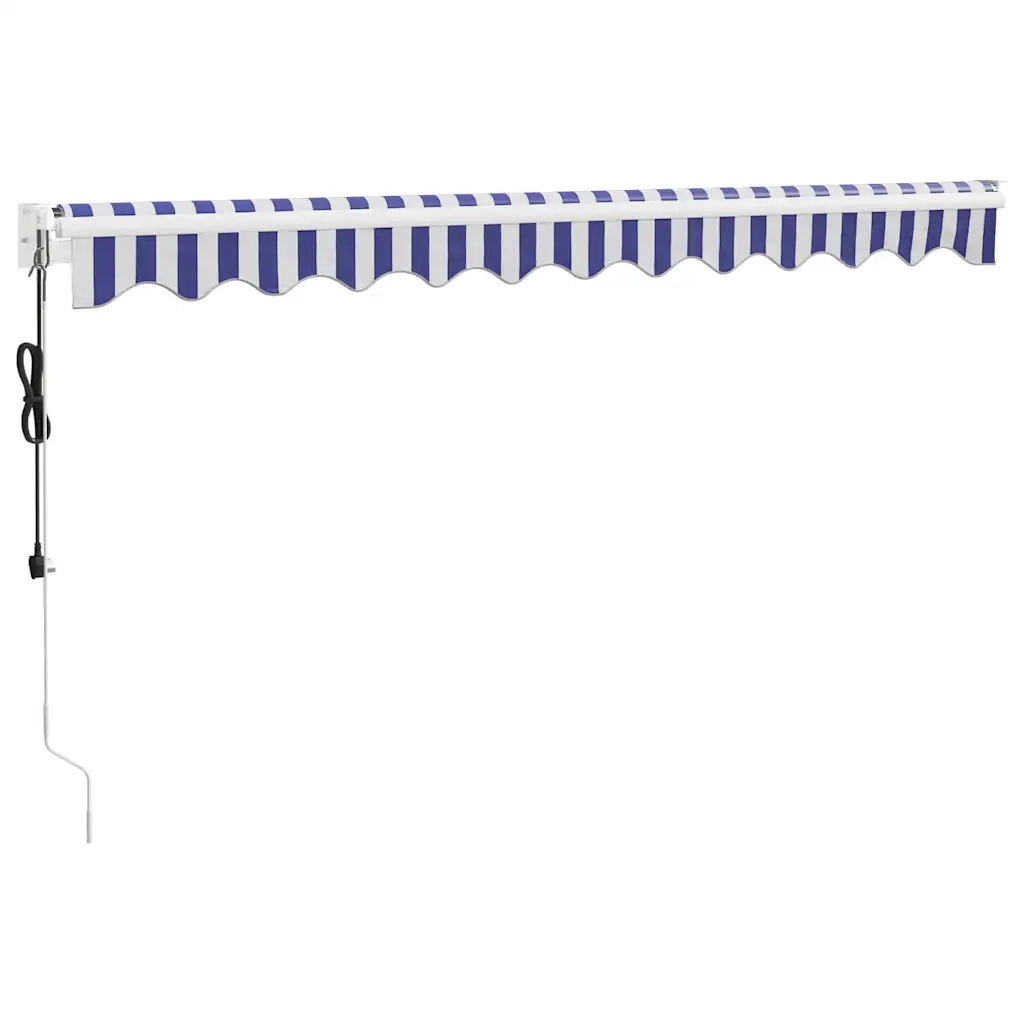 Tenda retrattile Blu e Bianco con Struttura Bianca 3 x 2,5 m 3154471