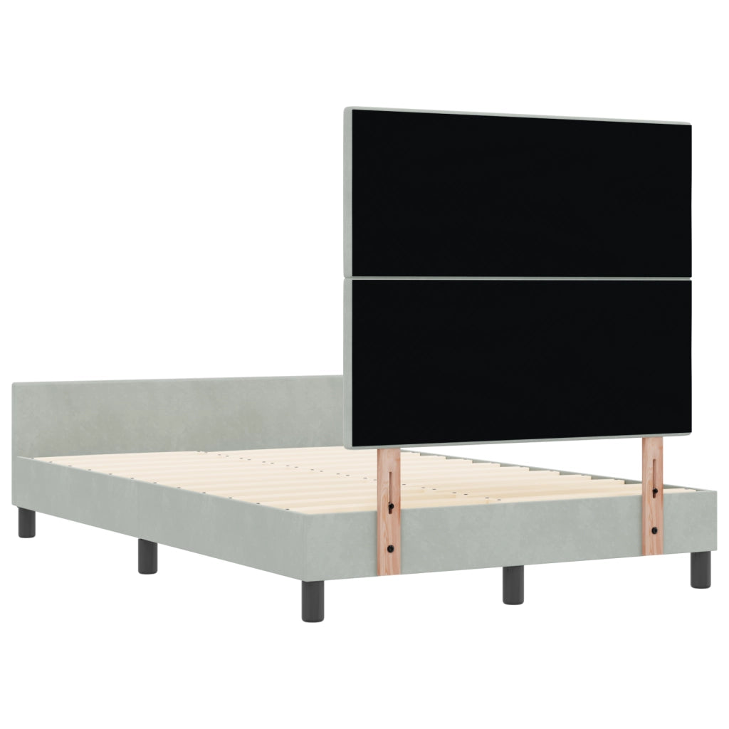 Struttura del letto in velluto grigio chiaro 120x200 cm