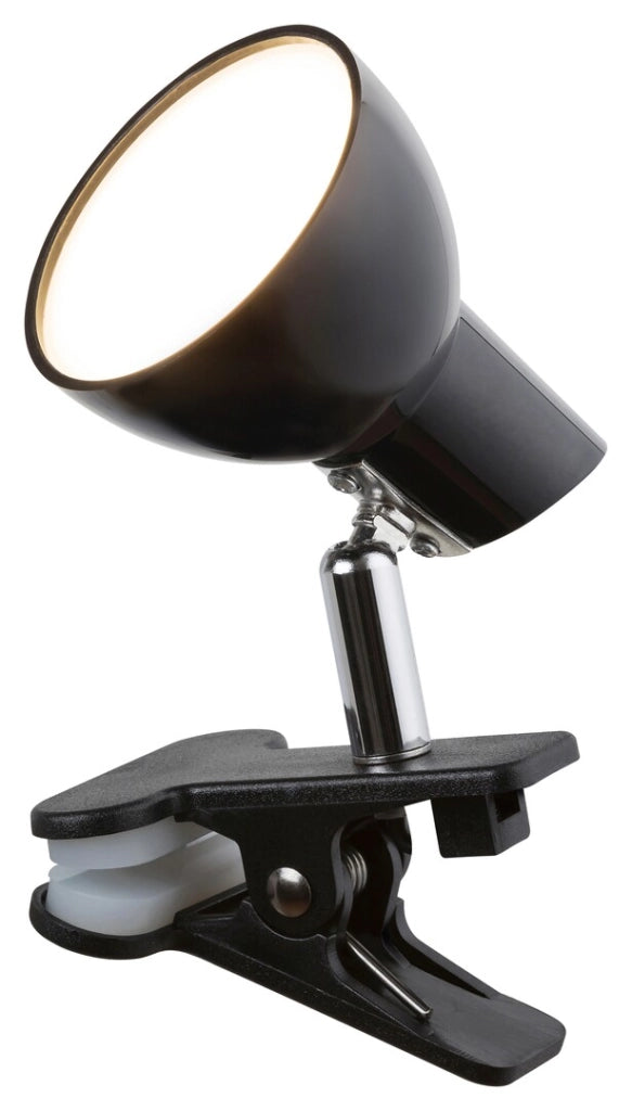 Lampada da comodino con clip LED 5W nera 3000K Rabalux Noah 1478